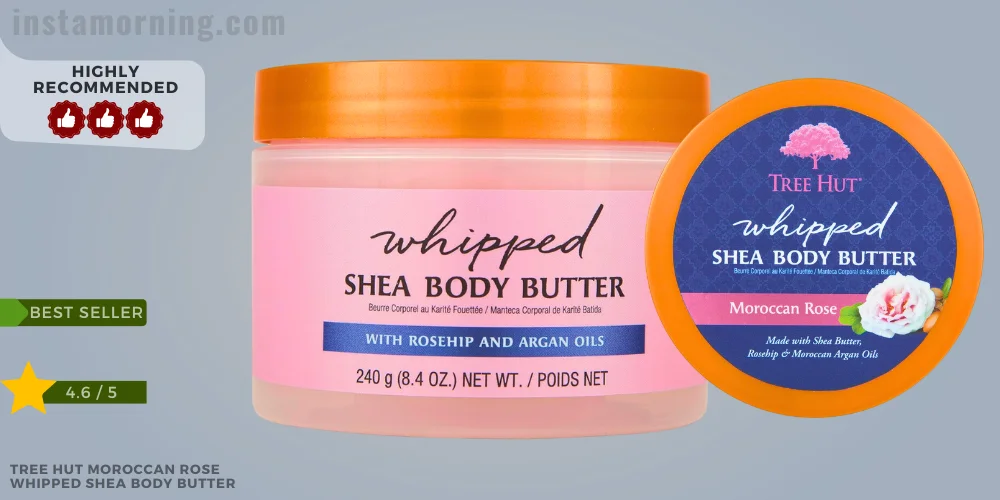 best body butter for glowing skin - Tree Hut Moroccan Rose Whipped Shea Body Butter